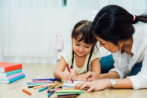 Child and parent colouring